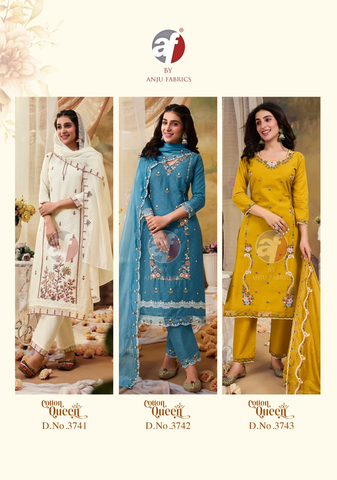 Anju Fabric Cotton Queen Fancy Wholesale Designer Readymade Salwar Suit Catalog — Designer Readymade Suits, Anju fabric wholesale from Surat — view 6